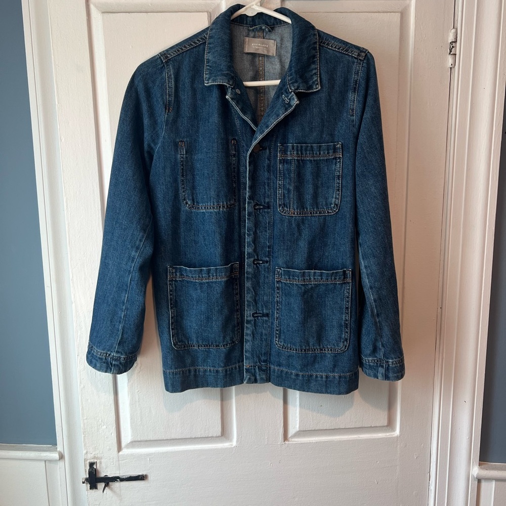 Everlane Blue Lightweight Shirt Jacket Timeless Style
